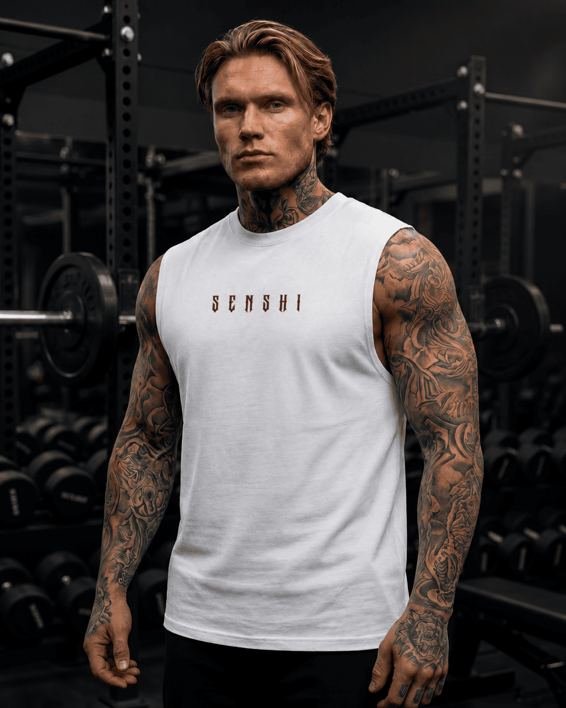 RED KNIGHT WHITE TEE/TANK