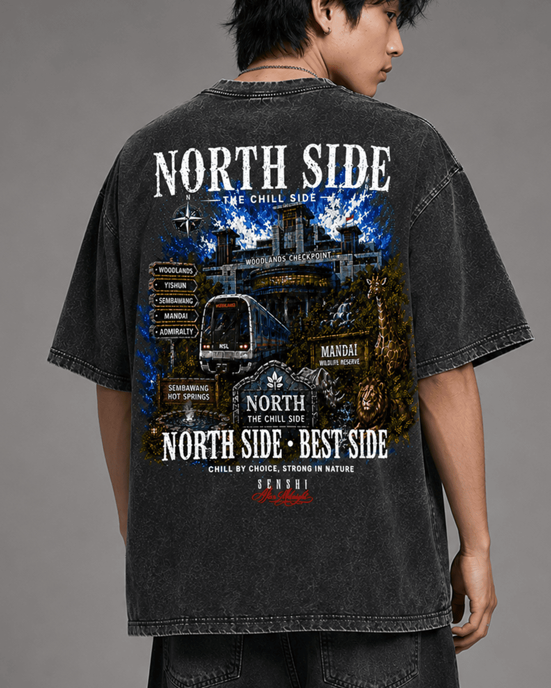 NORTH SIDE BEST SIDE PREMIUM OVERSIZED VINTAGE TEE