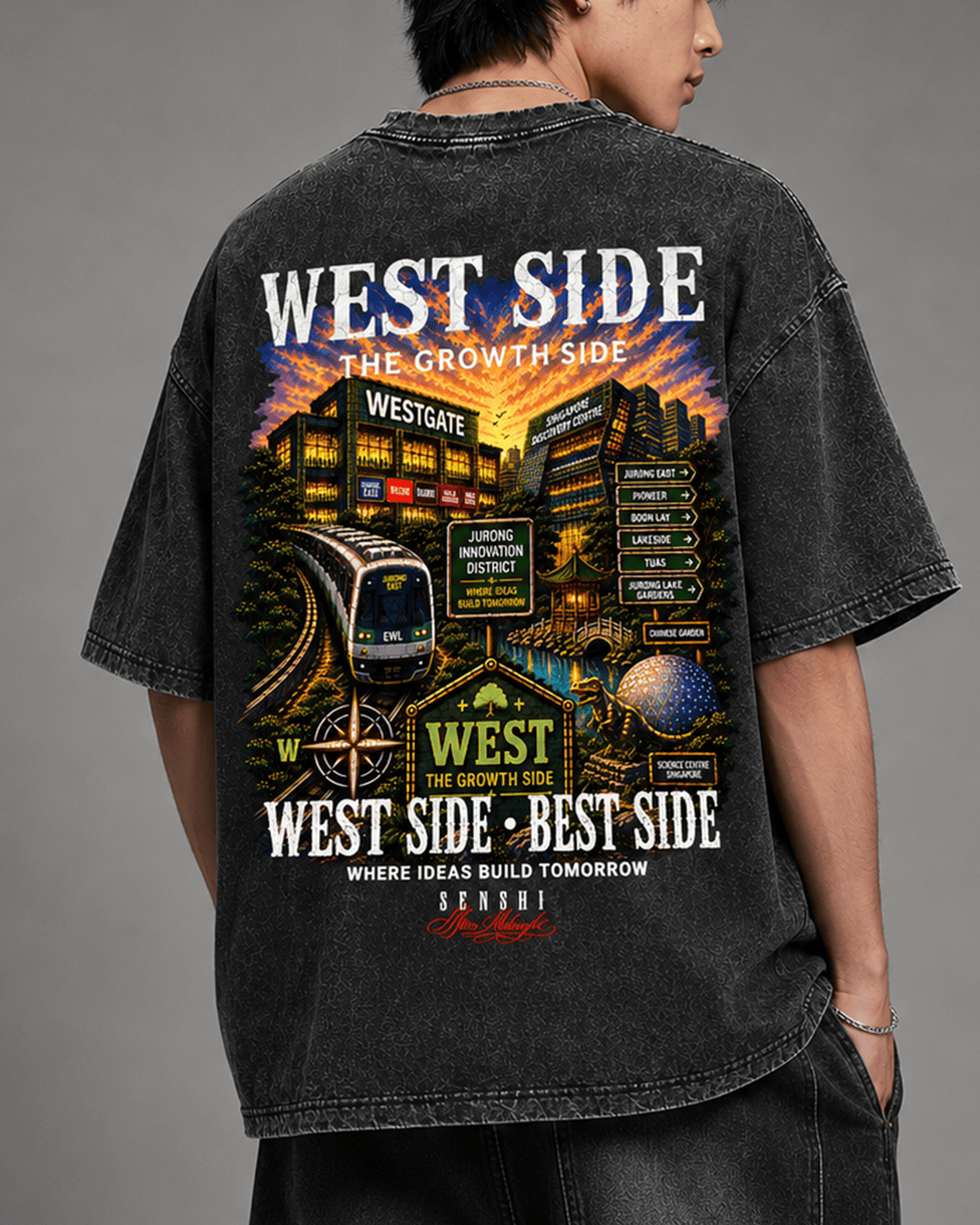 WEST SIDE BEST SIDE PREMIUM OVERSIZED VINTAGE TEE