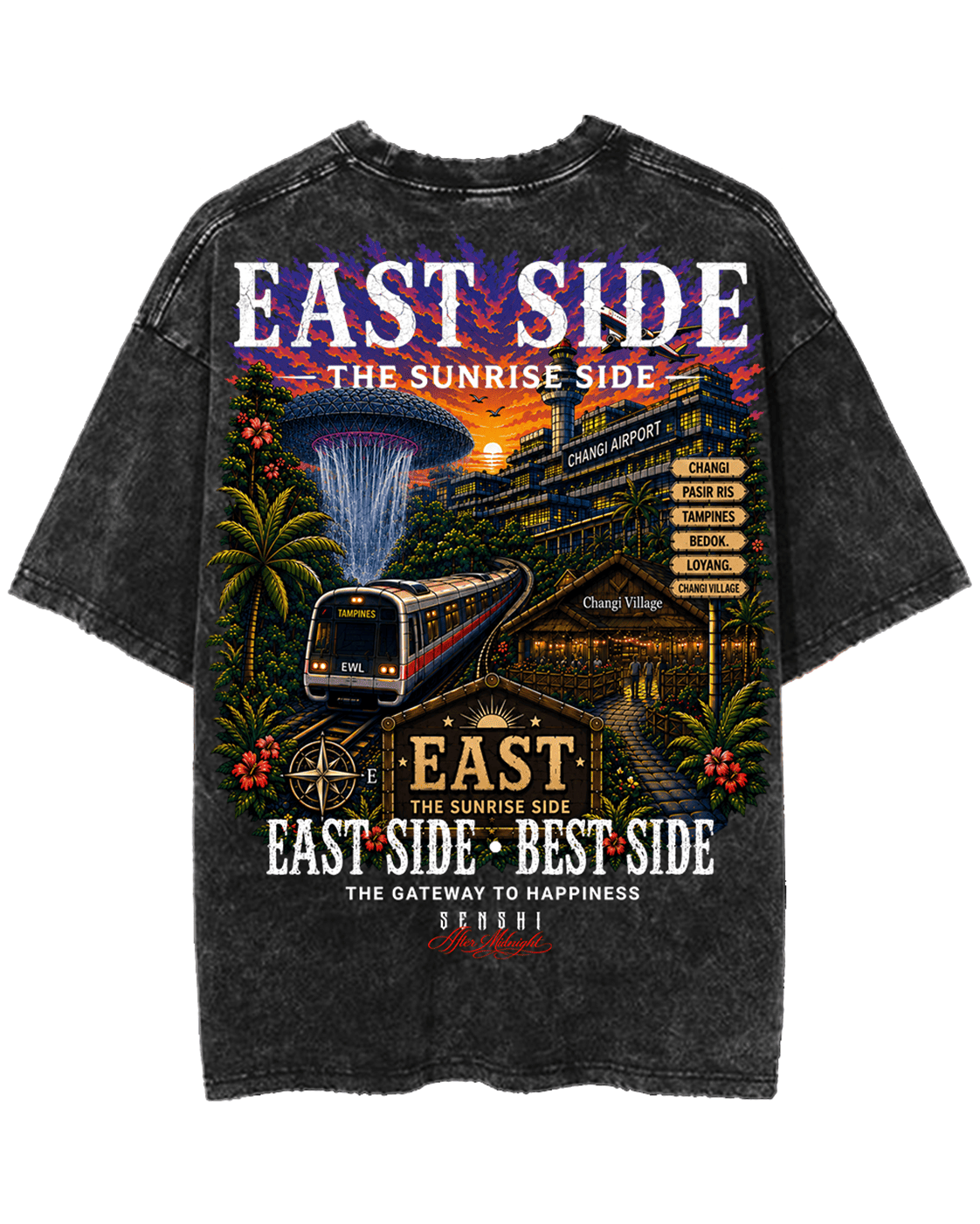 EAST SIDE BEST SIDE PREMIUM OVERSIZED VINTAGE TEE