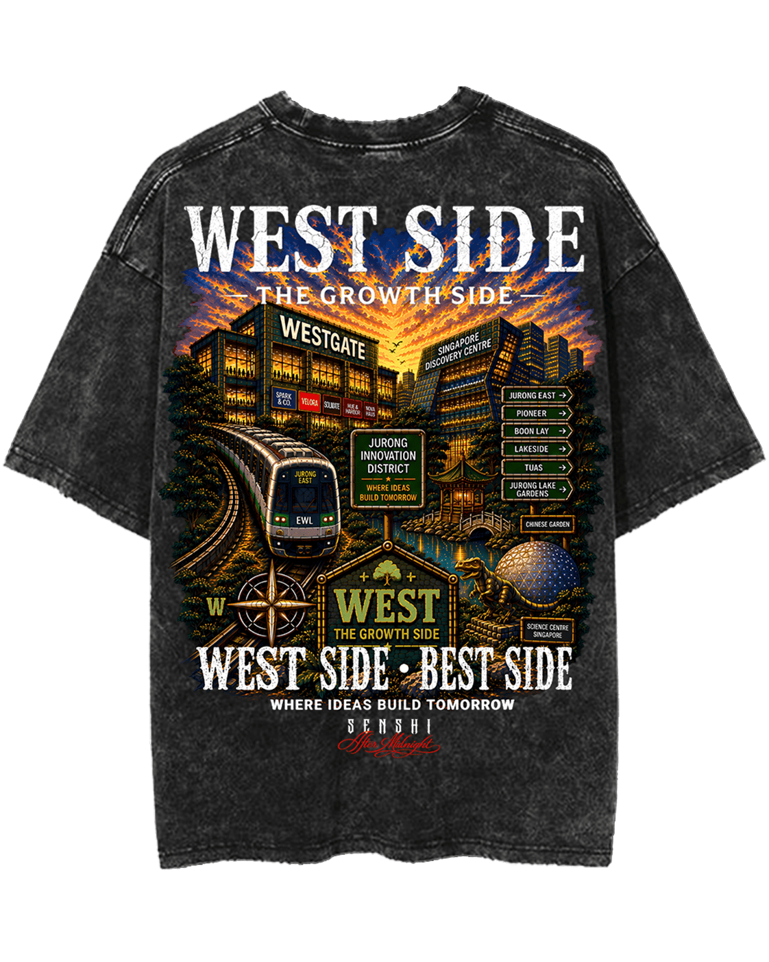 WEST SIDE BEST SIDE PREMIUM OVERSIZED VINTAGE TEE
