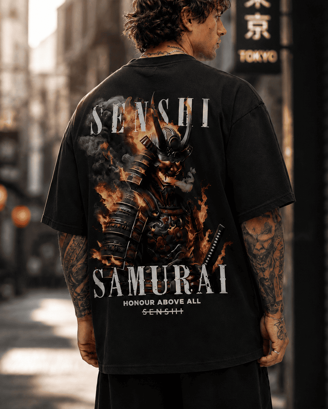 FLAME SAMURAI GRAPHIC TEE